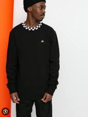 VANS ! checkered crew neck sweatshirt black Mens Sz S